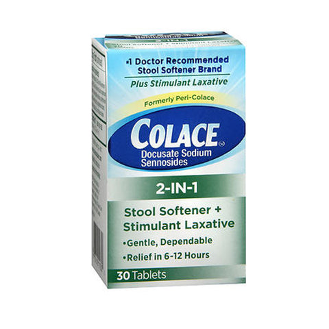 Colace, 2-In-1 Stool Softener & Stimulant Laxative, 30 Tabs