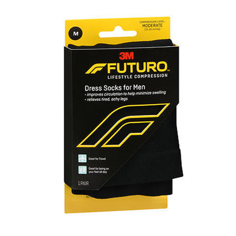 Futuro, Dress Socks For Men Black Moderate, 1 Each