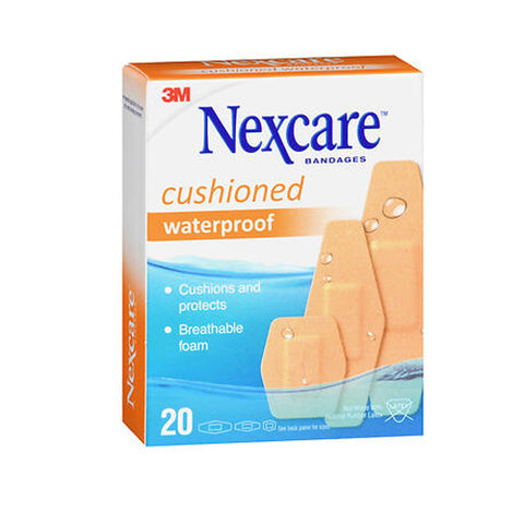 Nexcare, Waterproof Cushioned Foam Bandages Assorted Size, 20 Each