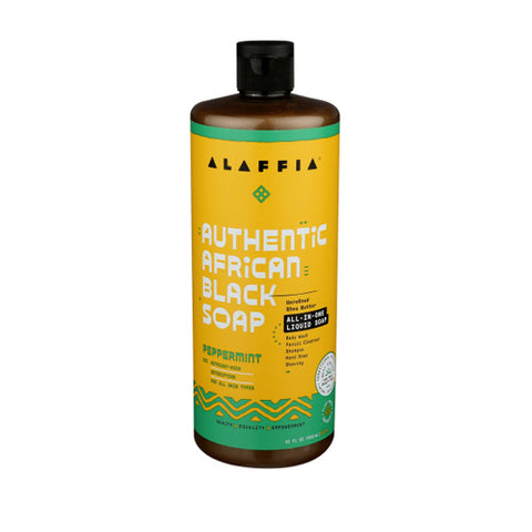 Alaffia, Authentic African Black Soap, Peppermint 32 Oz