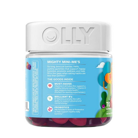 Olly, Kid's Multi + Probitic Gummy Multivitamin, 0, Yum Berry 70 Gummies