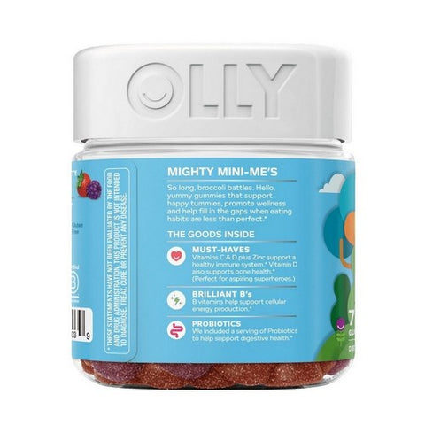Olly, Kid's Multi + Probitic Gummy Multivitamin, 0, Yum Berry 70 Gummies