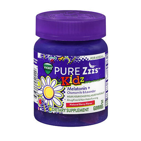 Vicks, Pure Zzzs Kidz Gummies Natural Berry Flavor, 24 Each