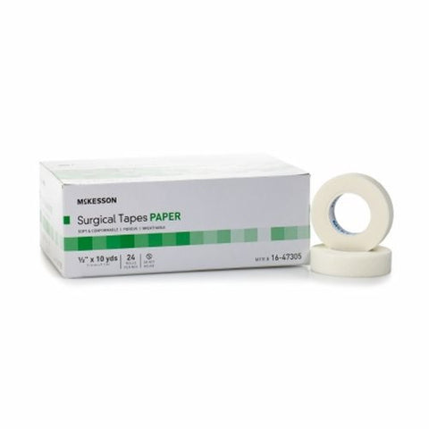 McKesson, Medical Tape McKesson Paper 1/2 Inch X 10 Yard White NonSterile, Case Of 12