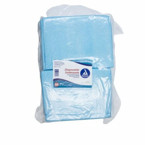 Dynarex, Underpad Dynarex 30 X 30 Inch Disposable Fluff / Polymer Heavy Absorbency, Count of 100