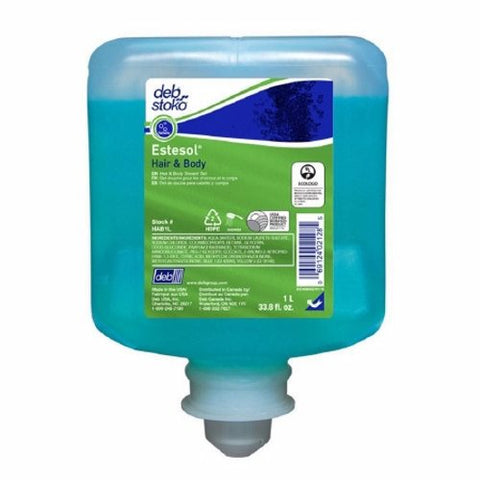 Deb, Shampoo and Body Wash Estesol 1,000 mL Dispenser Refill Bottle Rainforest Scent, Count of 6