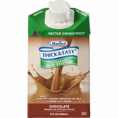 Hormel, Thickened Beverage Thick & Easy 8 oz. Container Carton Chocolate Flavor Ready to Use Nectar Consist, Count of 27