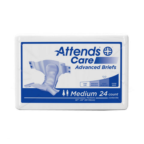 Attends, Unisex Adult Incontinence Brief Medium Disposable Heavy Absorbency BRHC20, Count of 24
