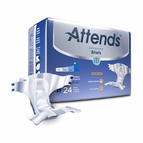 Attends, Unisex Adult Incontinence Brief Attends Advanced Tab Closure Medium Disposable Heavy Absorbency, Case Of 4