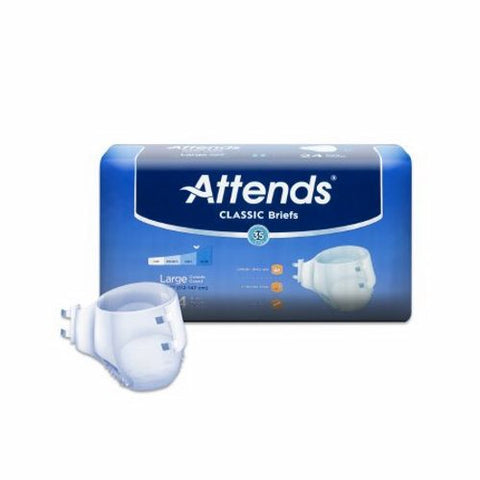 Attends, Unisex Adult Incontinence Brief Large Disposable Heavy Absorbency BRB30, Count of 24