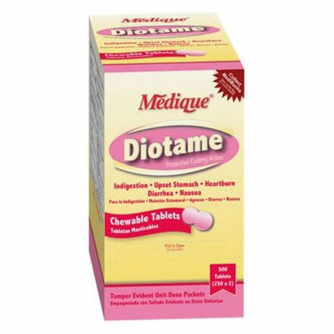 Medique, Anti-Diarrheal Diotame 262 mg Strength Chewable Tablet 100 per Box, Box Of 100