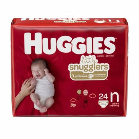 Kimberly Clark, Unisex Baby Diaper Huggies Little Snugglers Newborn Disposable Heavy Absorbency, Pack Of 24