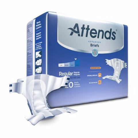 Attends, Unisex Adult Incontinence Brief Attends Advanced Tab Closure Regular Disposable Heavy Absorbency, Case Of 4