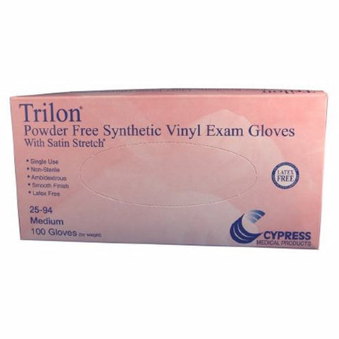McKesson, Exam Glove Trilon X-Large NonSterile Vinyl Standard Cuff Length Smooth Clear Not Chemo Approved WIT, Box Of 100