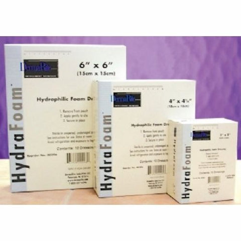 DermaRite, Foam Dressing Hydrafoam 6 X 6 Inch Square Non-Adhesive without Border Sterile, Box Of 10
