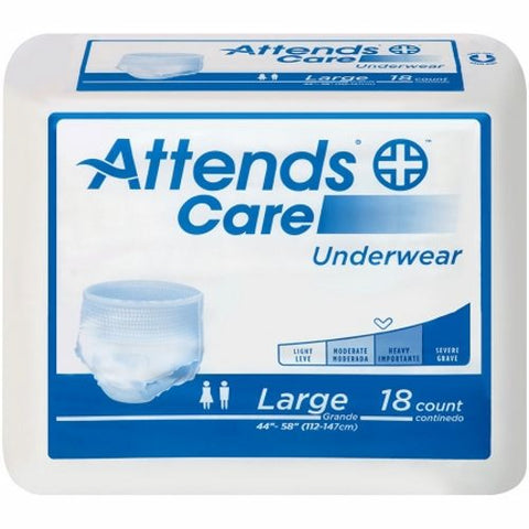 Attends, Unisex Adult Absorbent Underwear Attends Care Pull On with Tear Away Seams Large Disposable Moderat, Case Of 4