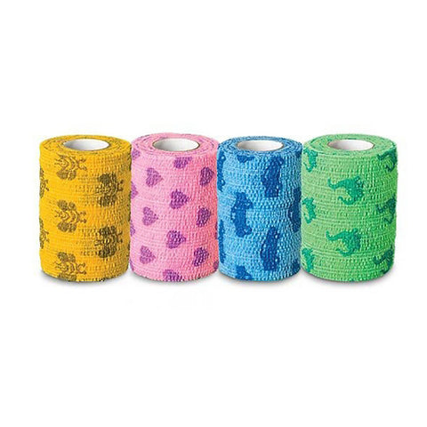 Andover Coated Products, Cohesive Bandage CoFlex  NL 2 Inch X 5 Yard Standard Compression Self-adherent Closure Kid Design (A, Count of 1
