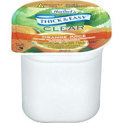 Hormel, Thickened Beverage Thick & Easy 4 oz. Container Portion Cup Orange Juice Flavor Ready to Use Honey, Count of 24