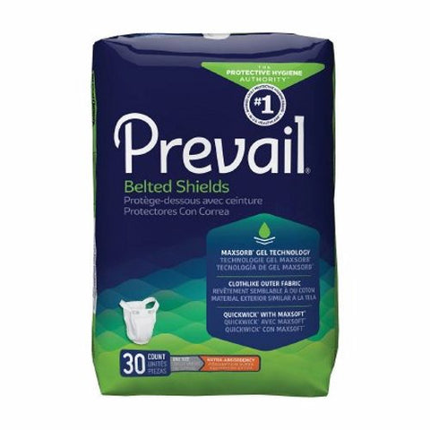 First Quality, Unisex Adult Incontinence Belted Undergarment Prevail Belted Shields One Size Fits Most Disposable, Count of 30