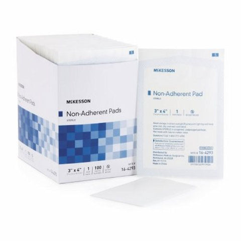 McKesson, Non-Adherent Dressing McKesson Nylon / Polyester Blend 3 X 4 Inch Sterile, Case Of 12