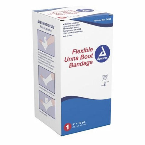 Dynarex, Unna Boot Dynarex 4 Inch X 10 Yard Gauze Zinc Oxide NonSterile, Count of 12