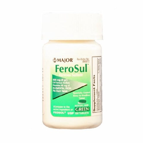 Major Pharmaceuticals, Mineral Supplement Feosol Iron 325 mg Strength Tablet 100 per Bottle, Count of 1