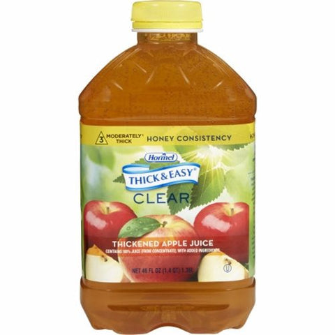 Hormel, Thickened Beverage Thick & Easy 46 oz. Container Bottle Apple Juice Flavor Ready to USe Honey Consi, 46 Oz