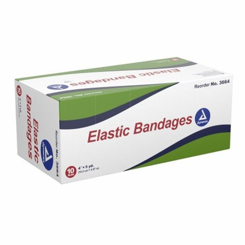 Dynarex, Elastic Bandage Dynarex 4 Inch X 4-1/2 Yard Standard Compression Clip Detached Closure Tan NonSteri, Box Of 10