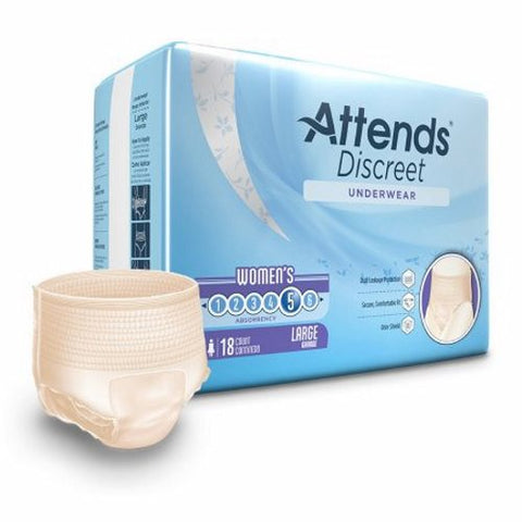 Attends, Female Adult Absorbent Underwear, Case Of 4