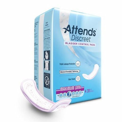 Attends, Bladder Control Pad 14-1/2 Inch Length Moderate Absorbency ADPMAL, Count of 20