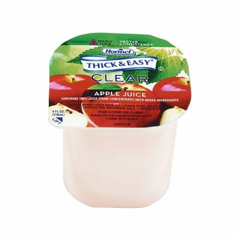 Hormel, Thickened Beverage Thick & Easy 4 oz. Container Portion Cup Apple Juice Flavor Ready to Use Nectar, Count of 24