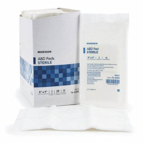 McKesson, Abdominal Pad 5 X 9 Inch Sterile 16-4250, Case Of 20