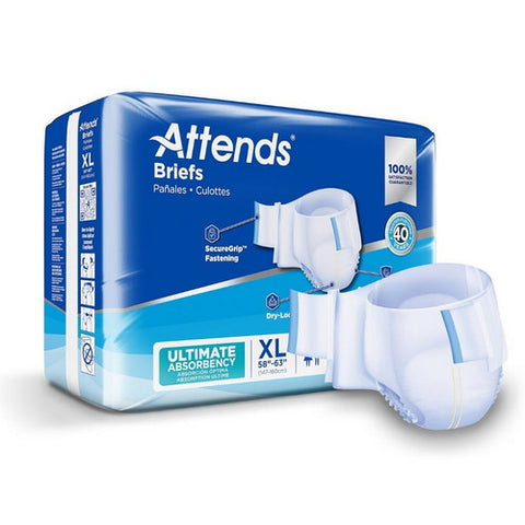 Attends, Unisex Adult Incontinence Brief X-Large Disposable Heavy Absorbency DDC40, Case Of 3