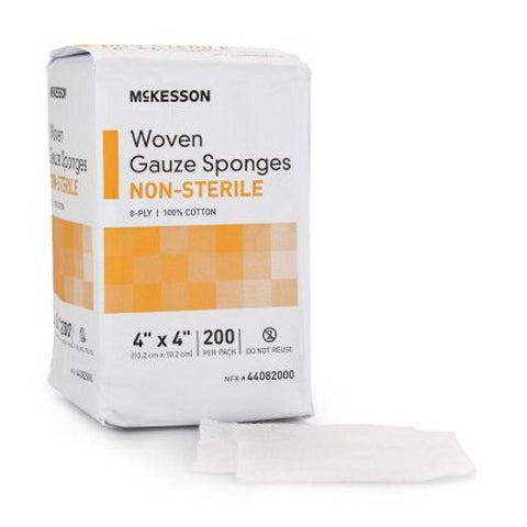 McKesson, Gauze Sponge 4 X 4 Inch 8-Ply NonSterile 44082000, Count of 200