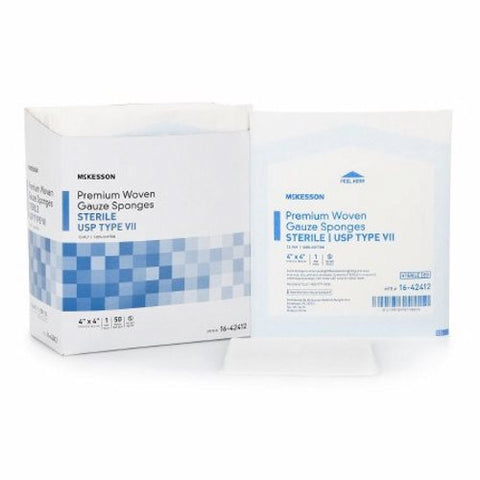McKesson, Gauze Sponge 4 X 4 Inch 12-Ply Sterile 16-42442, Box Of 50
