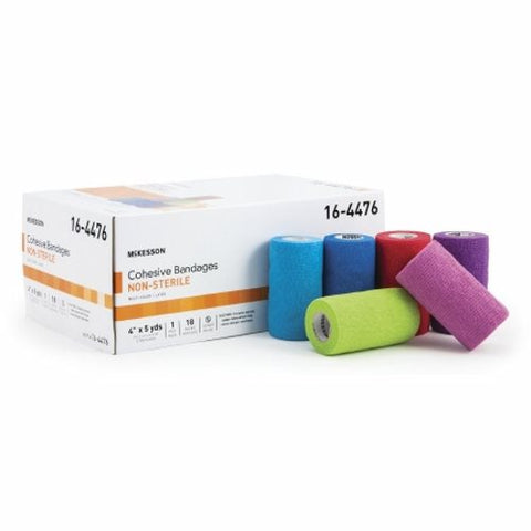 McKesson, Cohesive Bandage 4 Inch X 5 Yard Self-adherent Closure 16-4476, Count of 18