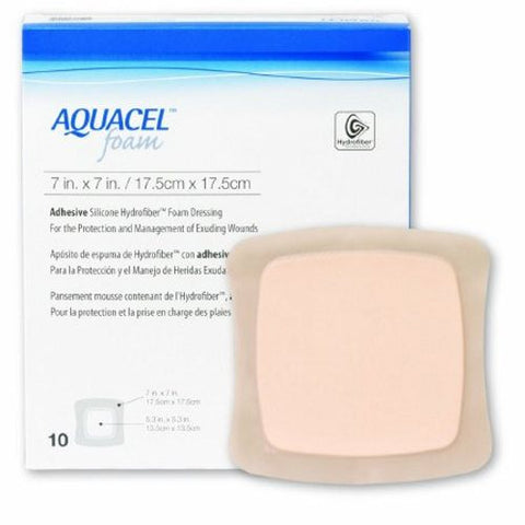 Convatec, Silicone Foam Dressing Aquacel 7 X 7 Inch Square Silicone Adhesive with Border Sterile, Count of 1