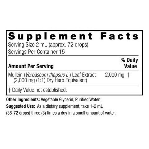 Nature's Answer, Mullein Leaf, ALCOHOL FREE, 1 OZ