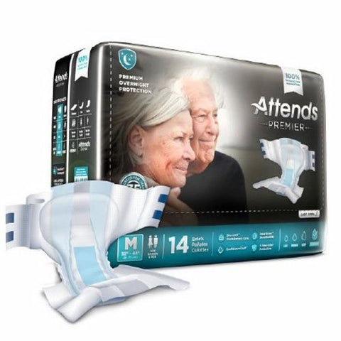 Attends, Unisex Adult Incontinence Brief Medium Disposable Heavy Absorbency ALI-BR20, Case Of 4
