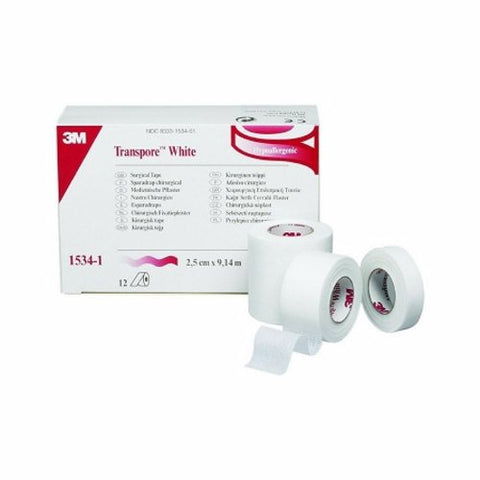 3M, Medical Tape White 1 Inch X 10 Yard Plastic NonSterile 1534-1, Case Of 10