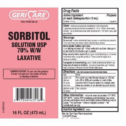 Gericare, Laxative Geri-Care Liquid 16 oz. 70% Strength Sorbitol, 16 Oz