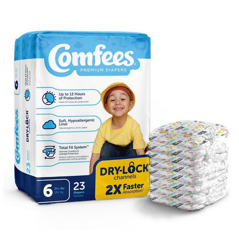 Attends, Unisex Baby Diaper Comfees Size 6 Disposable, Case Of 4