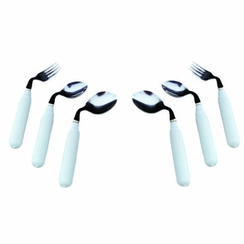 Fabrication Enterprises, Fork Comfort Grip Left Handed White, 3 Oz