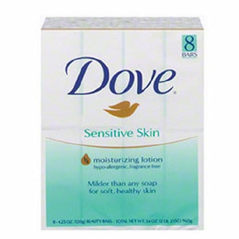 Dove, Soap Dove Sensitive Skin Bar 4 oz. Individually Wrapped Unscented, Pack Of 8