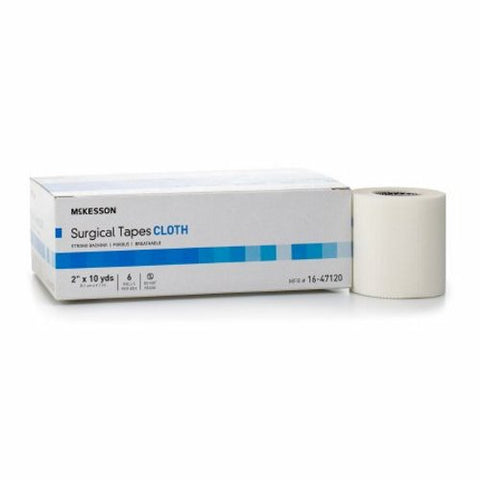 McKesson, Medical Tape White 2 Inch X 10 Yard Silk-Like Cloth NonSterile 16-47120, Box Of 6