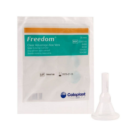 Coloplast, Male External Catheter Freedom Clear Advantage Self Adhesive Strip Silicone Large, 1 Each
