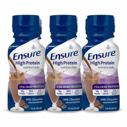 Ensure, Oral Supplement Ensure High Protein Milk Chocolate Flavor 8 oz. Container Bottle Ready to Use, Count of 24