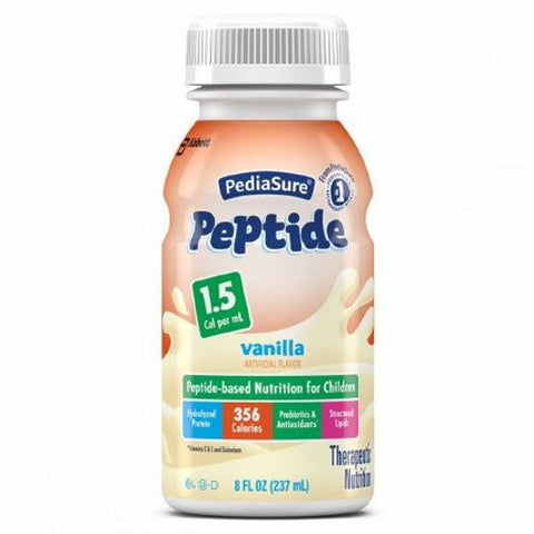 Abbott Nutrition, Pediatric Oral Supplement PediaSure Peptide 1.5 Cal Vanilla 8 oz. Bottle Ready to Use, Count of 24