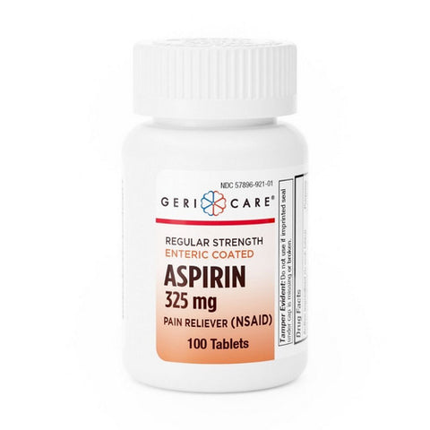 McKesson, Pain Relief Geri-Care 325 mg Strength Aspirin Tablet 100 per Bottle, 100 Tablets
