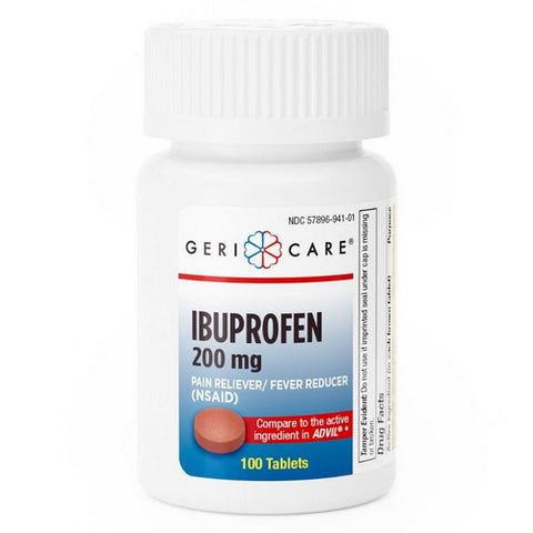 McKesson, Pain Relief Geri-Care 200 mg Strength Ibuprofen Tablet 100 per Bottle, Count of 12